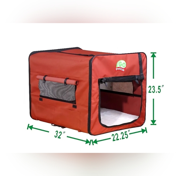Go Pet Club Red-Orange Collapsible Dog Crate - Picture 5 of 10